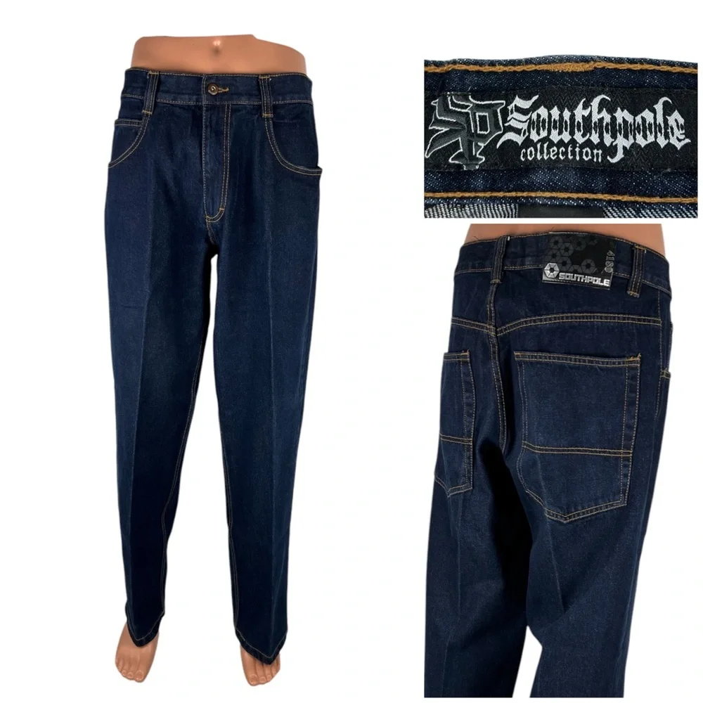 Southpole Jeans 33 x 32 (actual) Baggy Blue 4180 Skater Grunge Size 34 Vintage